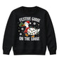 Festive Goose On The Loose Print Christmas Kids Sweatshirt