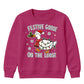 Festive Goose On The Loose Print Christmas Kids Sweatshirt