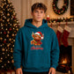 Festive highland cow graphic Christmas Oversized Hoodie