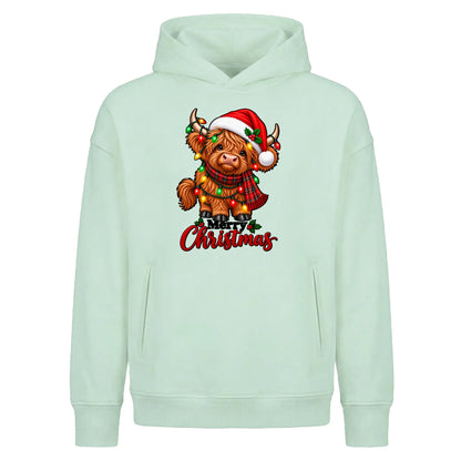 Festive highland cow graphic Christmas Oversized Hoodie
