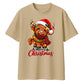 Festive highland cow graphic Christmas Oversized T-Shirt