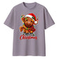 Festive highland cow graphic Christmas Oversized T-Shirt