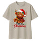 Festive highland cow graphic Christmas Oversized T-Shirt