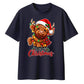 Festive highland cow graphic Christmas Oversized T-Shirt