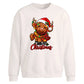 Festive highland cow lights Christmas Oversized Sweatshirt