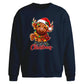 Festive highland cow lights Christmas Oversized Sweatshirt