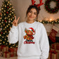 Festive highland cow lights Christmas Oversized Sweatshirt