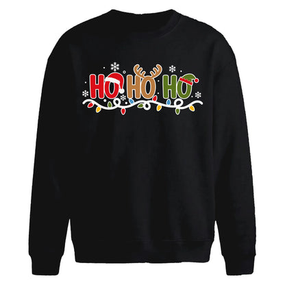 Festive Ho Ho Ho Lights Art Christmas Oversized Sweatshirt