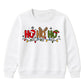 Festive Ho Ho Ho Lights Graphic Christmas Kids Sweatshirt