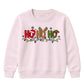 Festive Ho Ho Ho Lights Graphic Christmas Kids Sweatshirt