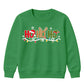 Festive Ho Ho Ho Lights Graphic Christmas Kids Sweatshirt