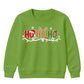 Festive Ho Ho Ho Lights Graphic Christmas Kids Sweatshirt