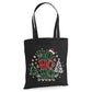 Festive Ho Ho Ho Santa Hat Tree Print Christmas Tote Bag