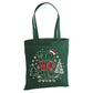 Festive Ho Ho Ho Santa Hat Tree Print Christmas Tote Bag