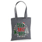 Festive Ho Ho Ho Santa Hat Tree Print Christmas Tote Bag