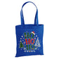 Festive Ho Ho Ho Santa Hat Tree Print Christmas Tote Bag
