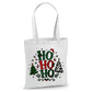 Festive Ho Ho Ho Santa Hat Tree Print Christmas Tote Bag