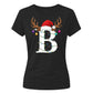 Festive initial reindeer print Christmas Ladies T-Shirt