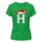 Festive initial reindeer print Christmas Ladies T-Shirt