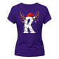 Festive initial reindeer print Christmas Ladies T-Shirt