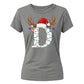 Festive initial reindeer print Christmas Ladies T-Shirt