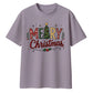 Festive Merry Tree Lettering Christmas Oversized T-Shirt