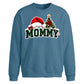 Festive Mommy Santa Hat Tree Christmas Oversized Sweatshirt
