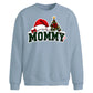 Festive Mommy Santa Hat Tree Christmas Oversized Sweatshirt