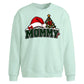 Festive Mommy Santa Hat Tree Christmas Oversized Sweatshirt