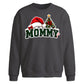 Festive Mommy Santa Hat Tree Christmas Oversized Sweatshirt
