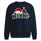 Festive Mommy Santa Hat Tree Christmas Oversized Sweatshirt