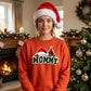 Festive Mommy Santa Hat Tree Christmas Oversized Sweatshirt
