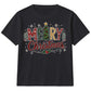 Festive Patterned Merry Pine Tree Christmas Kids T-Shirt