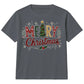 Festive Patterned Merry Pine Tree Christmas Kids T-Shirt