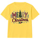 Festive Patterned Merry Pine Tree Christmas Kids T-Shirt