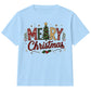 Festive Patterned Merry Pine Tree Christmas Kids T-Shirt