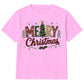 Festive Patterned Merry Pine Tree Christmas Kids T-Shirt