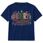 Festive Patterned Merry Pine Tree Christmas Kids T-Shirt
