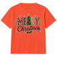 Festive Patterned Merry Pine Tree Christmas Kids T-Shirt
