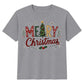 Festive Patterned Merry Pine Tree Christmas Kids T-Shirt