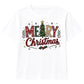 Festive Patterned Merry Pine Tree Christmas Kids T-Shirt