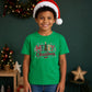 Festive Patterned Merry Pine Tree Christmas Kids T-Shirt