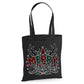 Festive Plaid Merry Antler Tree Print Christmas Tote Bag