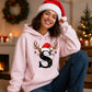 Personalised festive reindeer initial graphic Christmas Unisex Hoodie