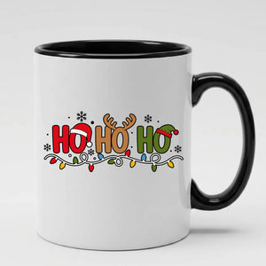 Festive santa reindeer holiday text design christmas mug