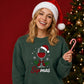 Festive Sipmas Wine Glass Print Christmas Unisex Sweatshirt