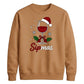 Festive Sipmas Wine Glass Print Christmas Unisex Sweatshirt