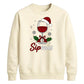 Festive Sipmas Wine Glass Print Christmas Unisex Sweatshirt