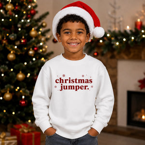 Festive Snowflake Jumper Slogan Christmas Kids Sweatshirt