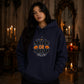 Festive trick or treat pumpkin spider web Halloween hoodie